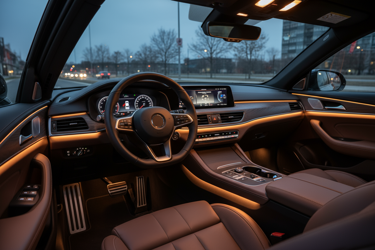 car with regular ambient lighting